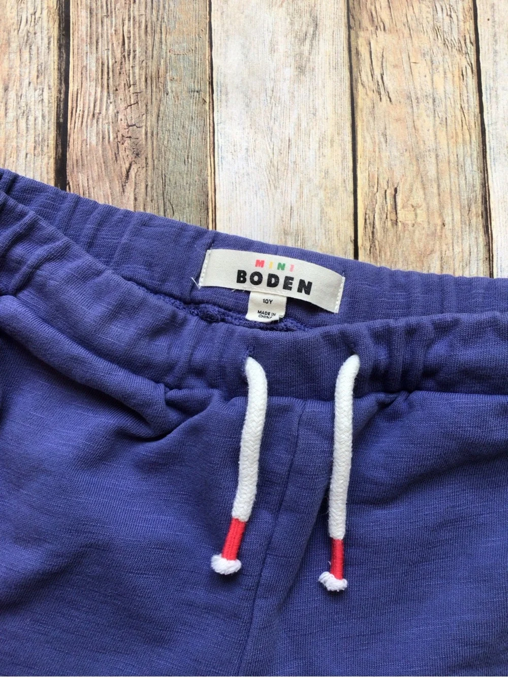 Mini Boden Blue Pom Pom Shorts